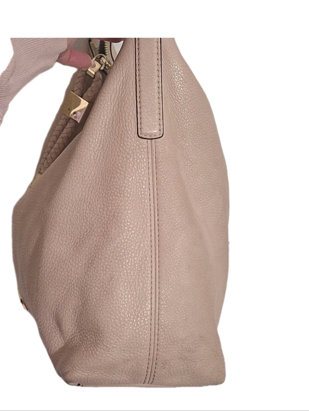 Michael Kors Lexington Large Hobo Shoulder Bag Blush Beige Pink GUC - Picture 6 of 17